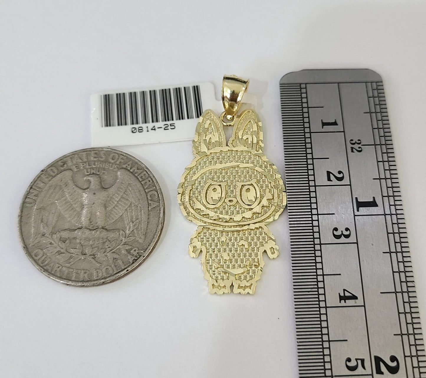 10k Cartoon Monster Charm Pendant Men Women 10kt Real Yellow Gold