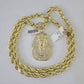 10k Yellow Gold Rope Chain Pharaoh Charm Pendant 18-30''Inch 8mm Necklace