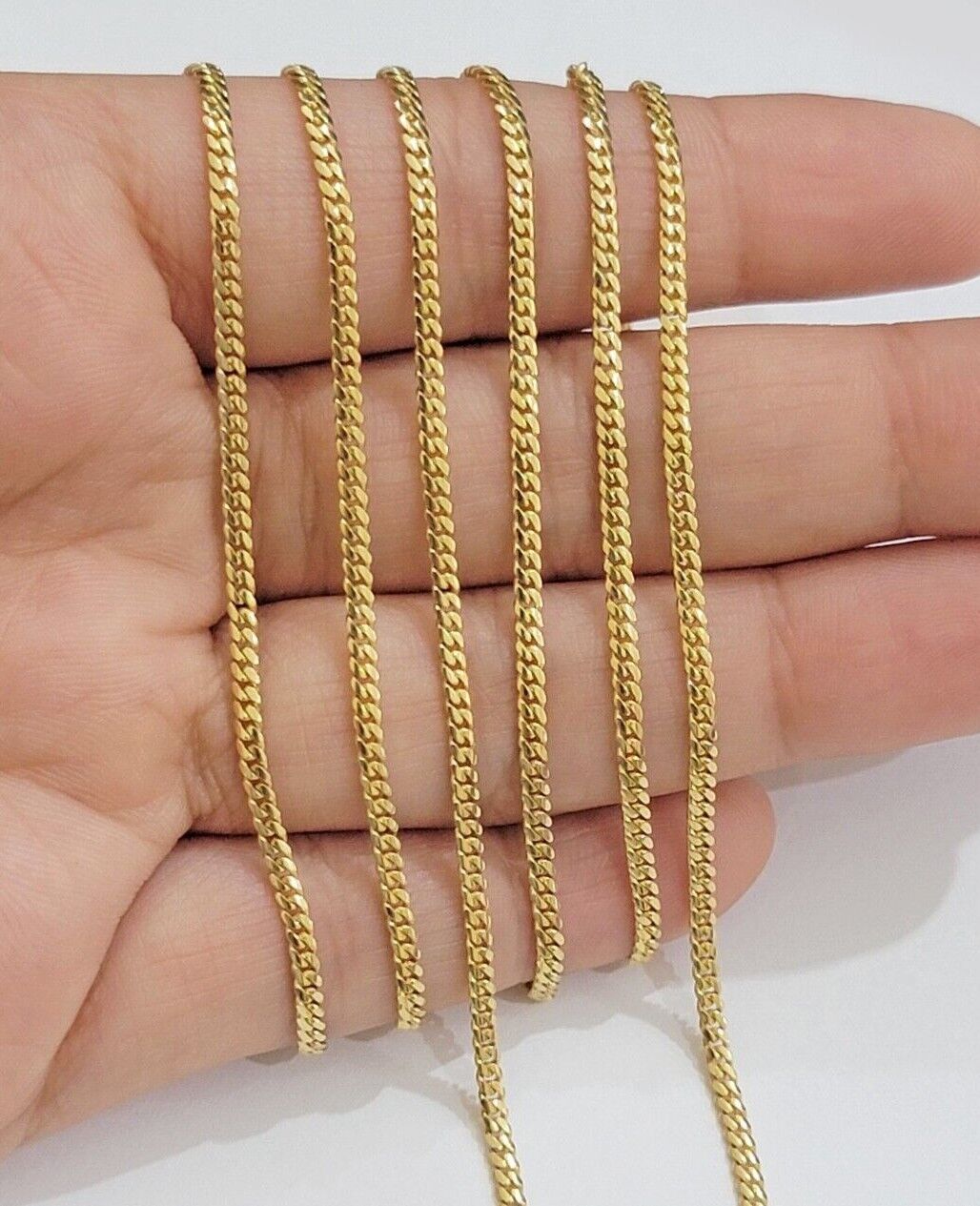 Real 18kt Yellow Gold Miami Cuban Chain Necklace 3mm 20'' Inches Men Women SOLID