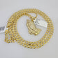 10k Gold Chain Necklace Praying Hands Pendant Set Cuban Curb 5mm 20"-28" Charm