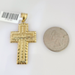 10k Gold Franco Chain Jesus Cross Charm Pendant 2.5mm 18-24 Inches Necklace