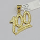 10k Yellow Gold Rope Chain 100 Charm Pendant Set 18"-28 Inch 3mm Necklace REAL