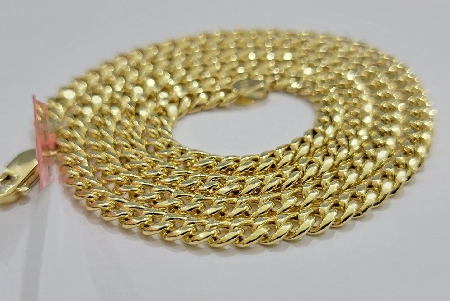 Real 14k Yellow Gold Chain Miami Cuban Link Necklace 24 Inch 5mm 10kt Men Women