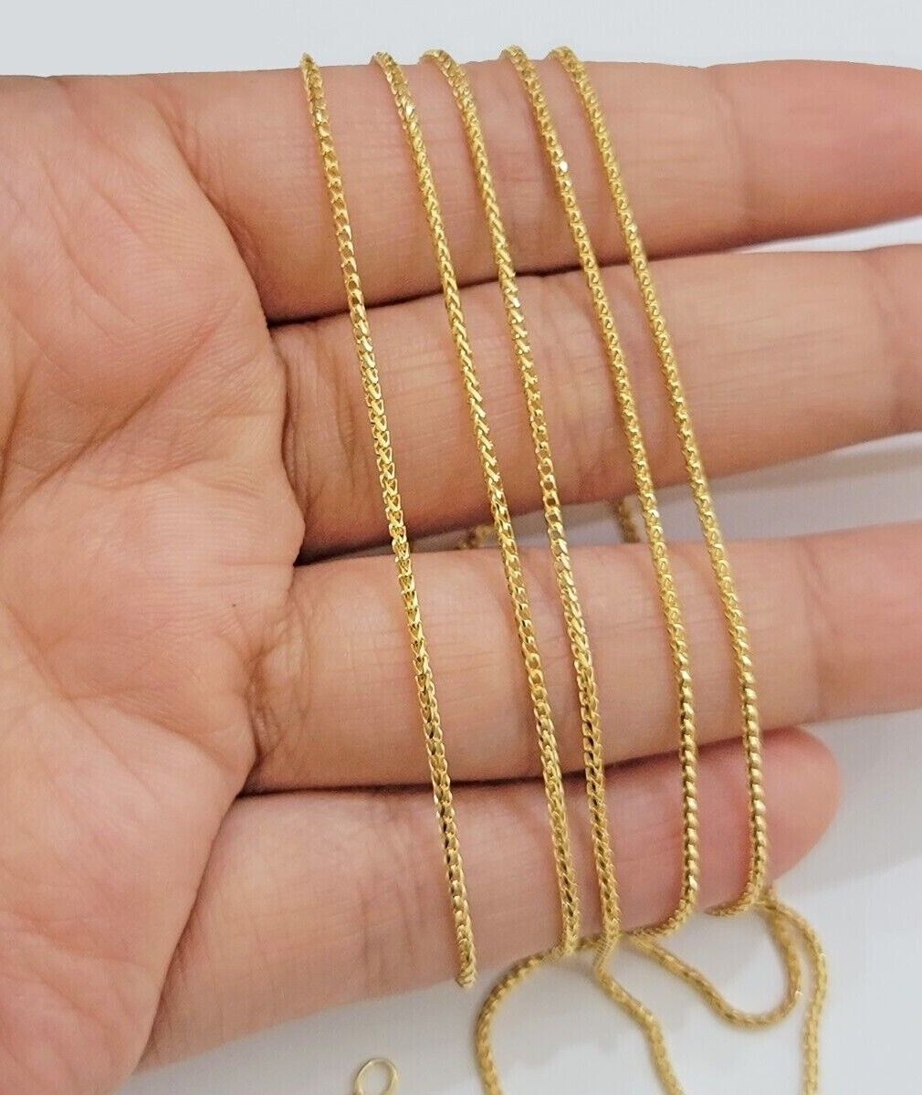 18k Yellow Gold Franco Chain Necklace 1mm 22'' Inches Men Women SOLID HEAVY SALE