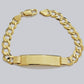 Real 10k Gold Cuban Curb Link ID Bracelet 5mm-10mm 8-8.5" Inches 10kt Name Plate