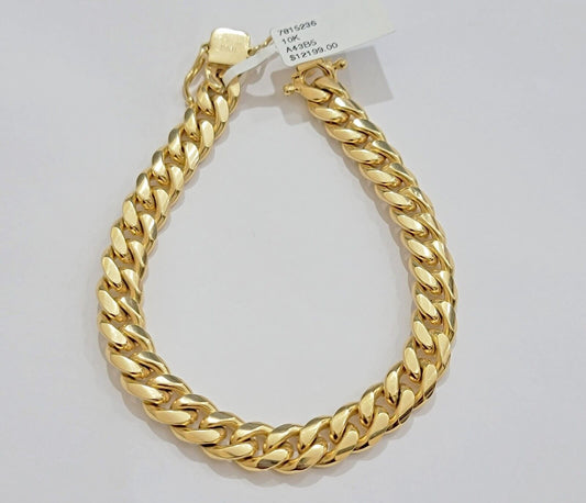 REAL 10k Gold Miami Cuban Bracelet 8" 8.5mm 10 kt Yellow Gold Strong SOLID Links