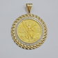 1947 Mexican Centenario Coin Charm Pendant Replica 50 Pesos With Bezel 10kt Gold