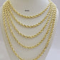 Real 14k Yellow Gold Rope Chain Necklace 2.5mm 3mm 4mm 5mm 18-26 Inch Men Women