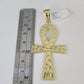 10k Yellow Gold Rope Chain Jesus Cross Charm Pendant 18-30'' Inch 8mm  Necklace