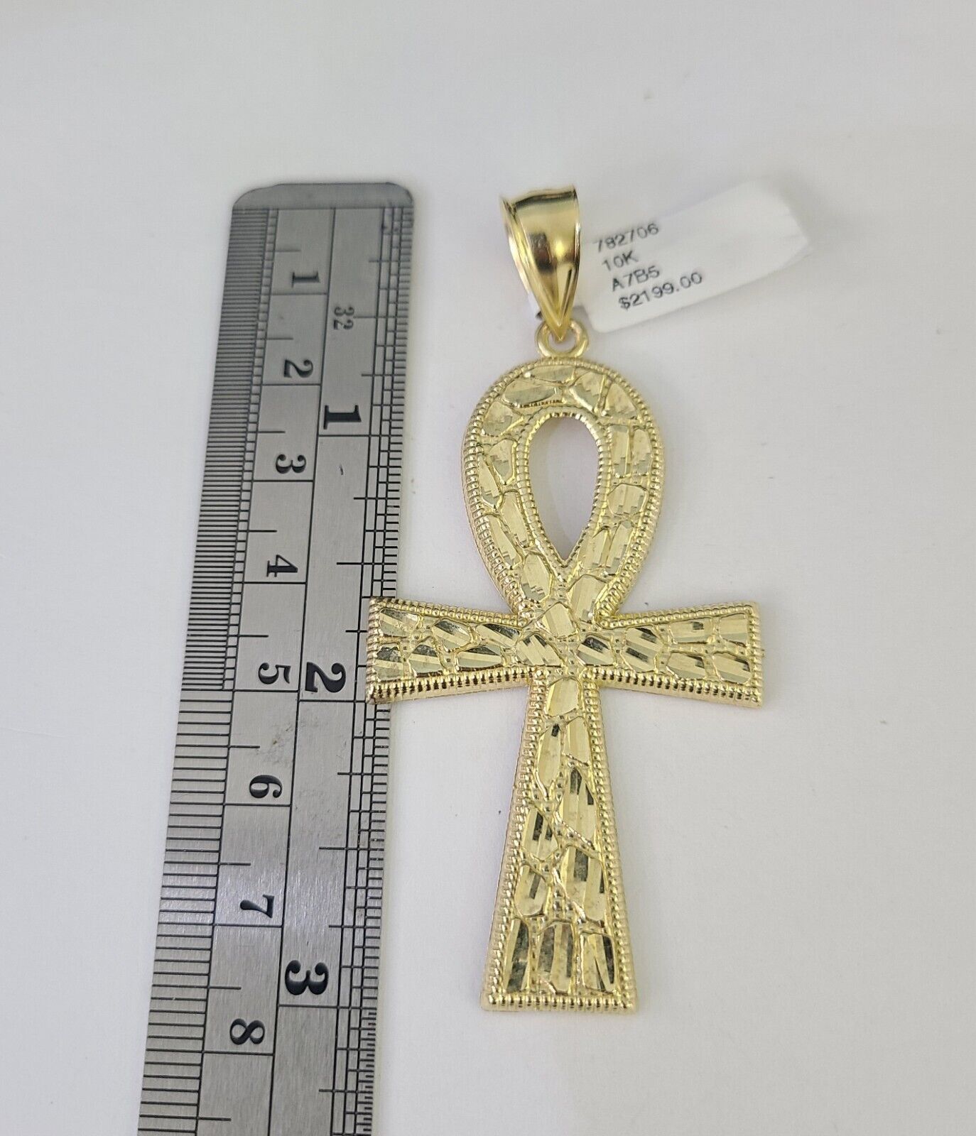 10k Yellow Gold Rope Chain Jesus Cross Charm Pendant 18-30'' Inch 8mm  Necklace