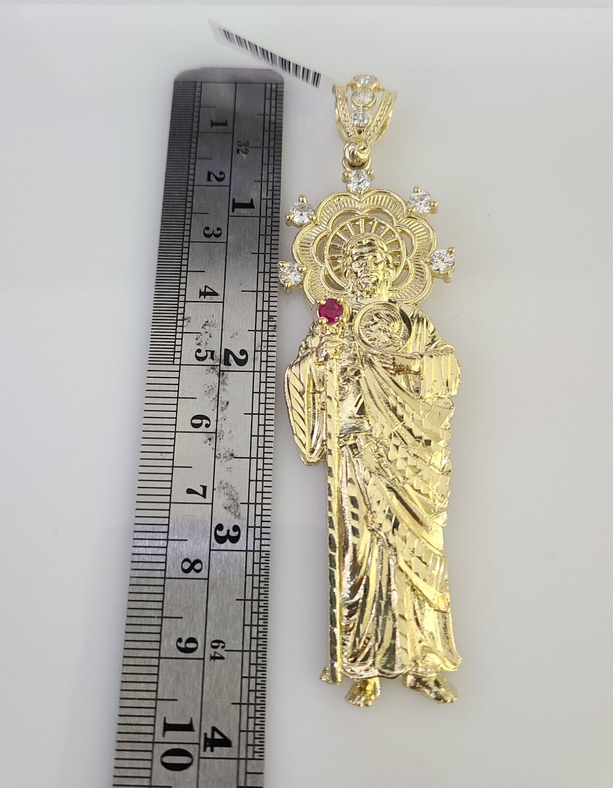 10k San Judas Charm Pendant Mens REAL 10Kt Saint Jude Yellow Gold