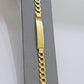 Real 10k Gold Cuban Curb Link ID Bracelet 5mm-10mm 8-8.5" Inches 10kt Name Plate