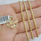 10k Gold Rope Chain Mom Heart Charm Pendant Set 16-28'' Inch 2.5mm Necklace REAL