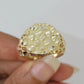 14k Nugget Ring Round Yellow Gold Women Men Real Genuine 14KT