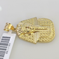 10k Pharaoh Head Charm Pendant Mens REAL 10Kt Egyptian Yellow Gold