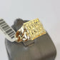 10k Nugget Ring Cuban Yellow Gold Women Men Real Genuine 10Kt