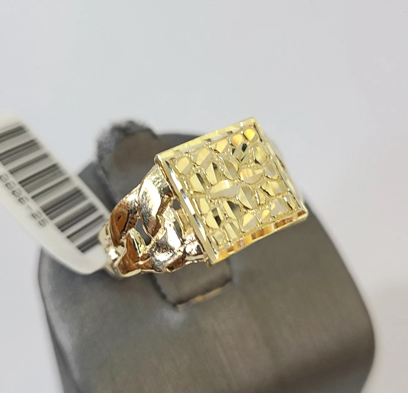 10k Nugget Ring Cuban Yellow Gold Women Men Real Genuine 10Kt
