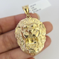 10k Roaring Lion Charm Pendant Mens REAL 10Kt Lion Head Yellow Gold