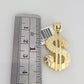 10k Gold Chain Dollar Pendant Set Miami Cuban Necklace 4mm 18"-26" Charm