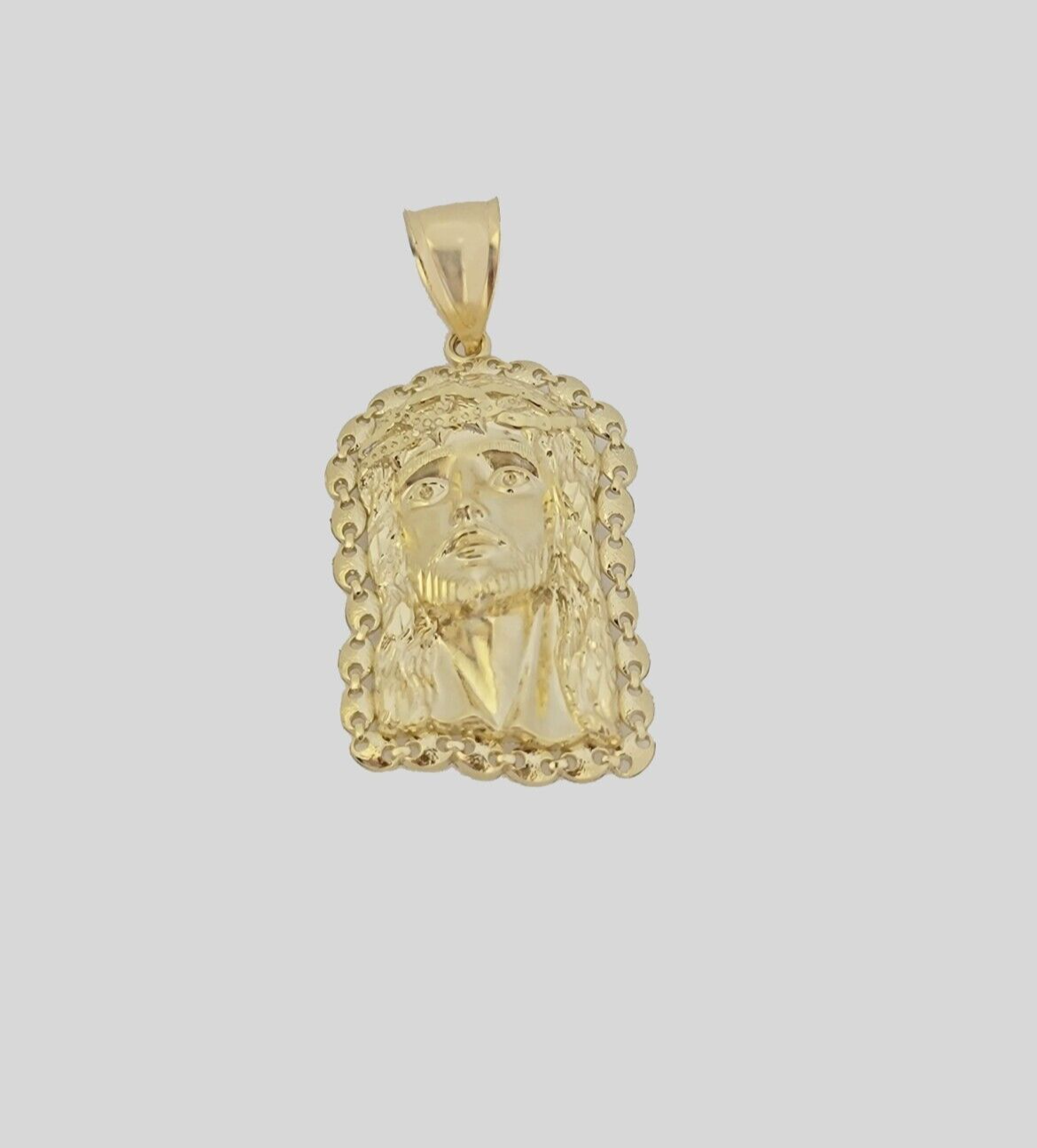 10kt Gold Rope Chain Jesus Head Charm Pendant 5mm 18-28 Inches Necklace SALE NEW