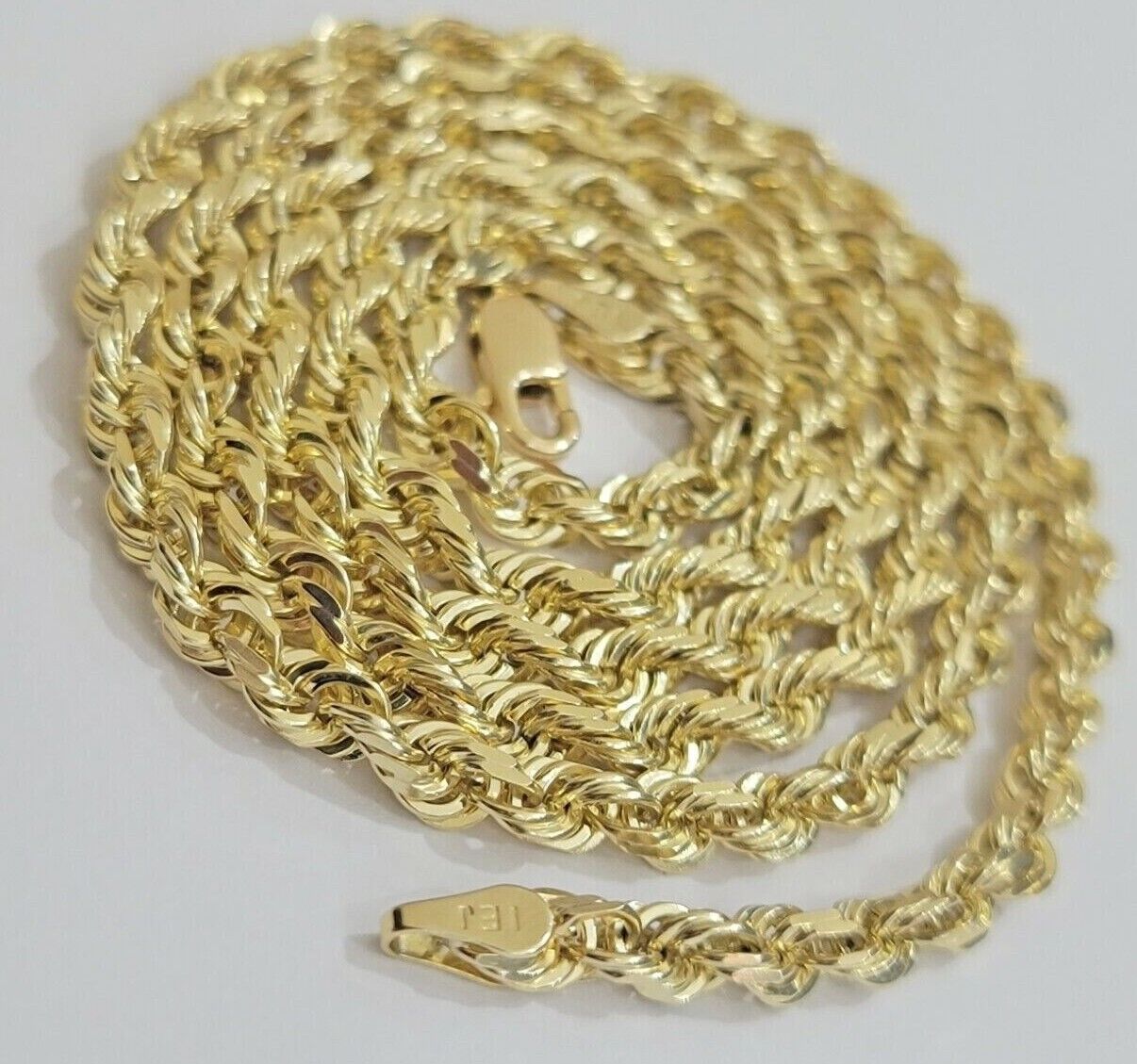 Real 10k Yellow Gold Rope Chain necklace 18 inch - 28 inch SOLID 4mm Mens Women