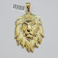 Real 10kt Gold Box Byzantine Necklace Lion Charm Pendant SET Chain 6mm 18 Inches