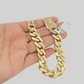 10k Yellow Gold Monaco Style Bracelet 7.5 Inches 13mm Real 10kt CZ Lock For SALE