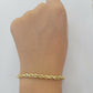 10k Yellow Gold Rope Bracelet 9" Inches Men Women 8mm REAL 10 KT CUSTOM LISTING