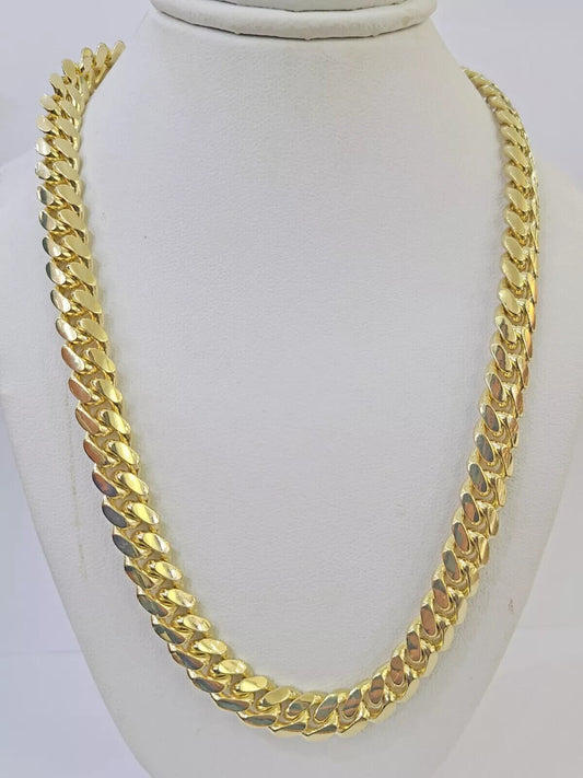 Real 10k Yellow Gold Necklace Miami Cuban Link Chain Mens 8mm 24 Inch 10KT Solid