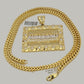 10k Gold Franco Chain Nugget Last Supper Charm Pendant 5mm 20-26 Inches Necklace