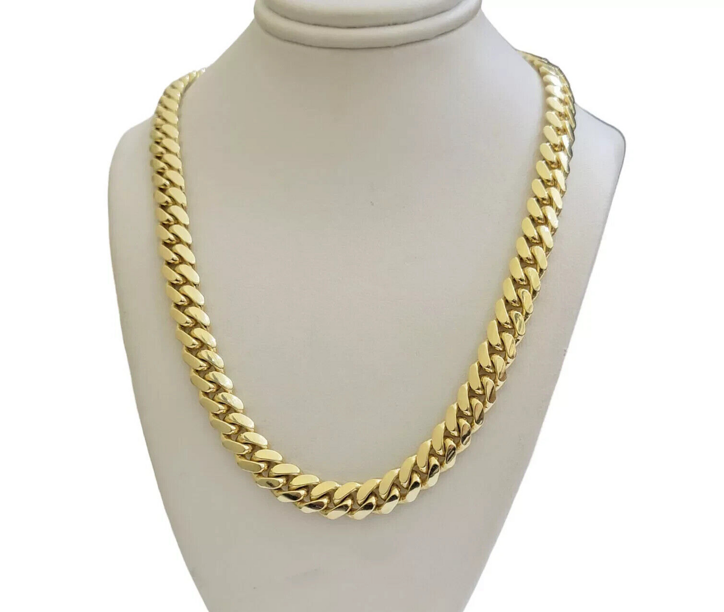 Real 10k Yellow Gold Necklace Miami Cuban Link Chain Mens 8mm 24 Inch 10KT Solid