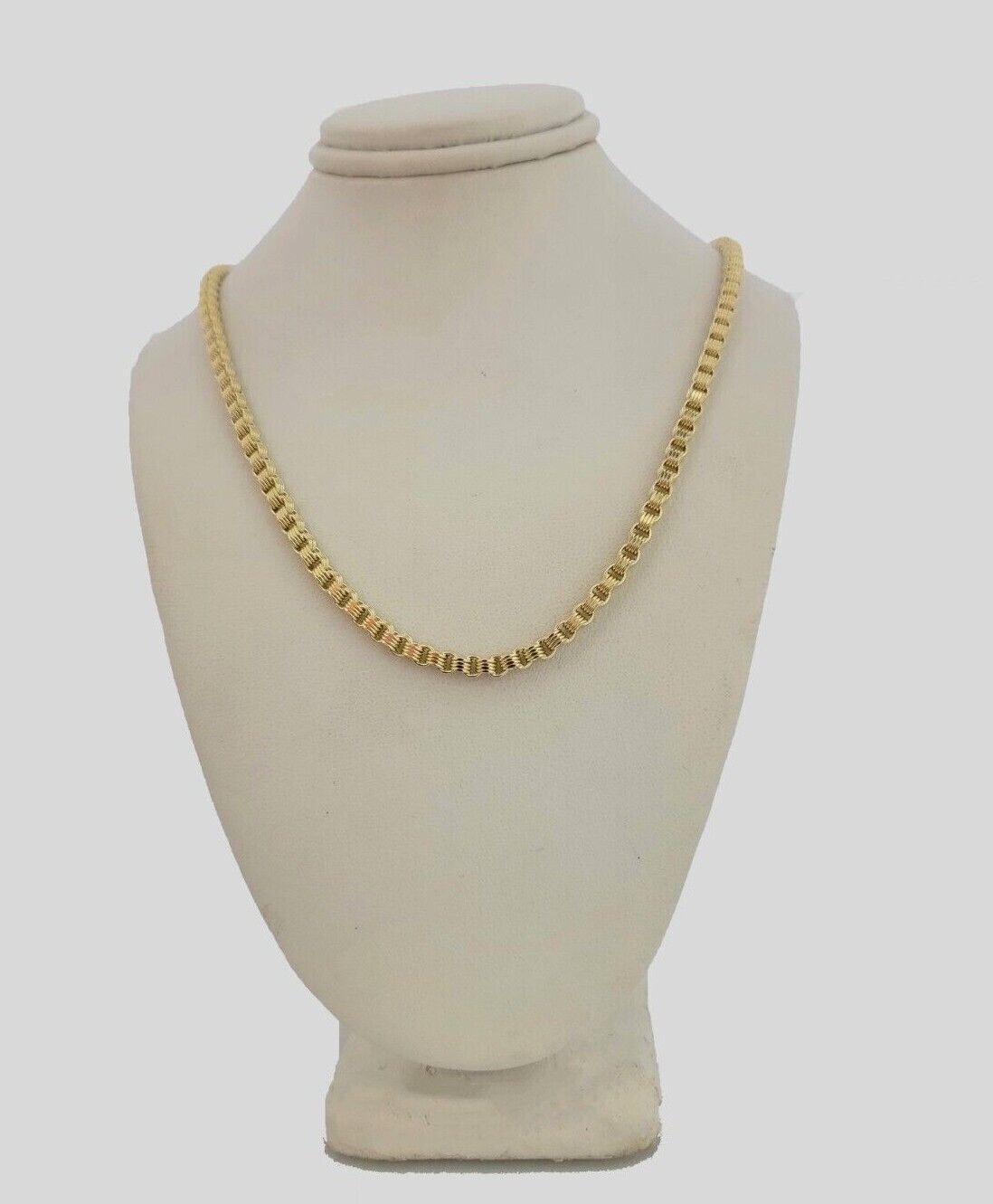 Real 10k Gold 3mm Box Byzantine Chain Necklace 20" 22" 24'' 26'' 28'' Inches NEW