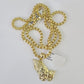 Real 10k Gold Byzantine Necklace Praying Hands Charm SET Chain 18"-30" 3mm