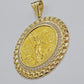 10k Gold Mexican Centenario Copy Coin Charm 50 Pesos Bezel 10kt Pendant Replica