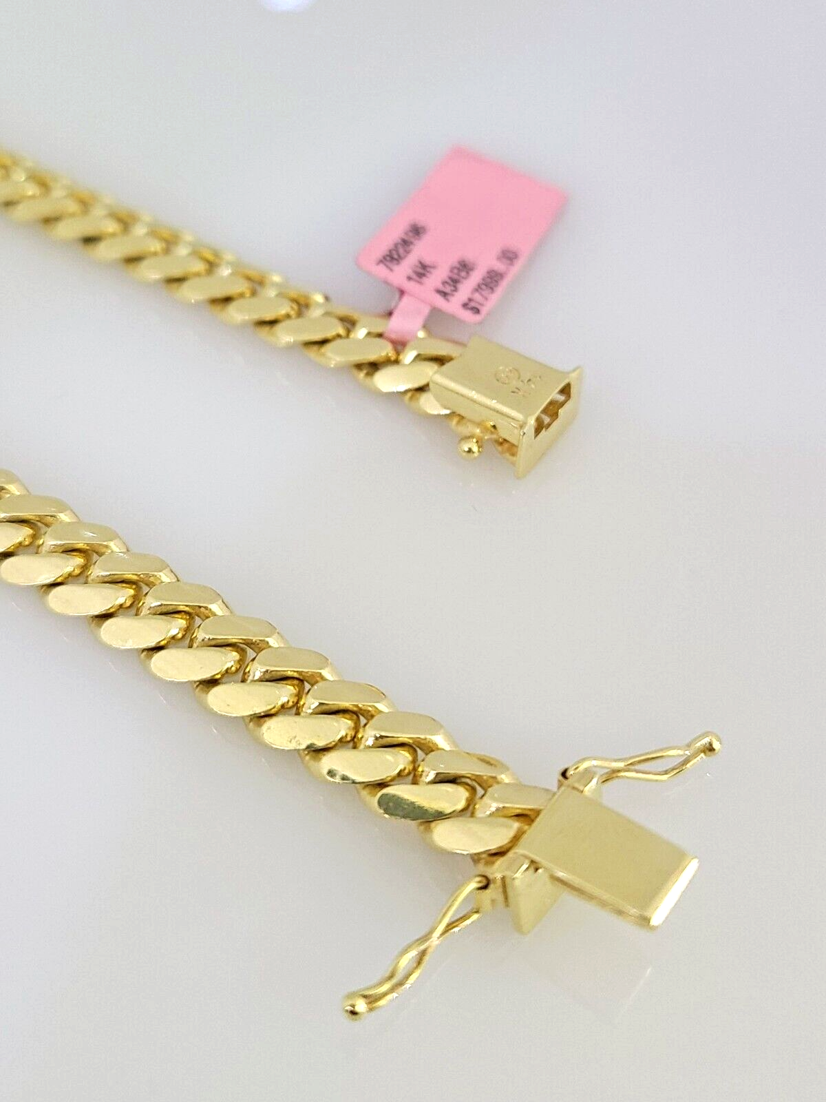 REAL 14k Gold Bracelet Miami Cuban Link 7mm 8.5 Inch Solid Box Clasp 10KT