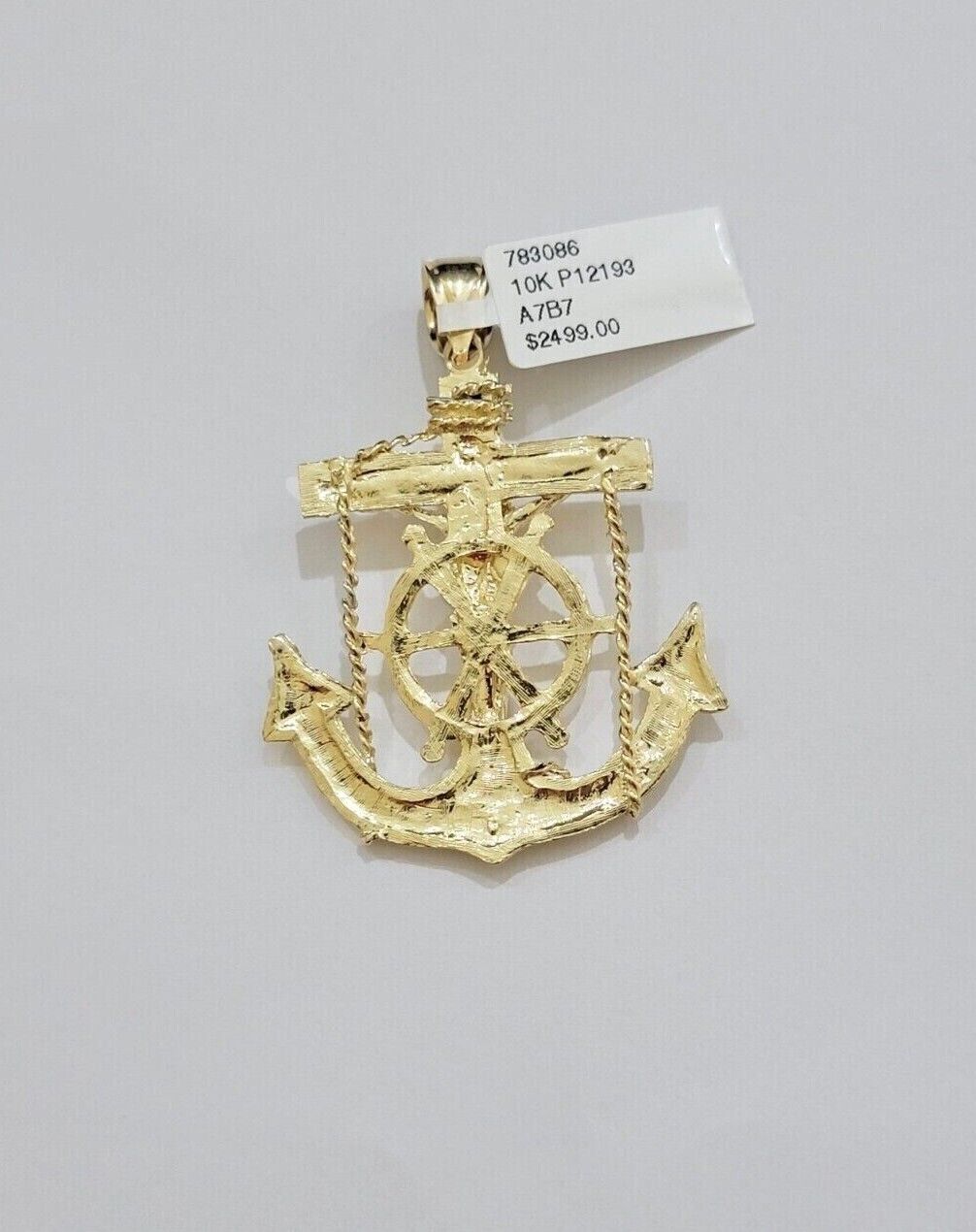 10k Yellow Gold Franco Chain Necklace Anchor Charm Pendant 3mm 18"-26" Inch SALE