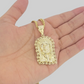 10kt Gold Miami Cuban Chain Jesus Head Charm Pendant 5mm 18-28Inch Necklace SALE