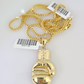 10k Gold Franco Chain Boxing Gloves Charm Pendant 2.5mm 18-24 Inches Necklace