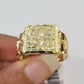 10k Nugget Ring Cuban Yellow Gold Women Men Real Genuine 10Kt