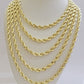 Real 14k Yellow Gold Rope Chain Necklace 2.5mm 3mm 4mm 5mm 18-26 Inch Men Women