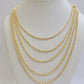 Real 18k Yellow Gold Rope Chain Necklace 20 Inch 2mm Men Women 18 KT SOLID, SALE