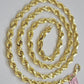 Real Solid Gold 14k Rope Chain Necklace 6mm 20-26" Inch Yellow Diamond Cut SALE