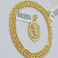 10k Gold Rope Chain Jesus Head Charm Pendant Set 18-28" Inch 3mm Necklace REAL