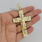 10kt Yellow Gold Franco Chain Necklace Nugget Cross Charm Pendant 5mm 20-26 Inch