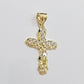 Real 10k Gold Cross Charm Pendant Chain SET 18-26" Miami Cuban Link Necklace Men