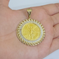 Mexican Centenario Coin 1947 Charm Pendant Replica 50 Pesos With Bezel 10kt Gold