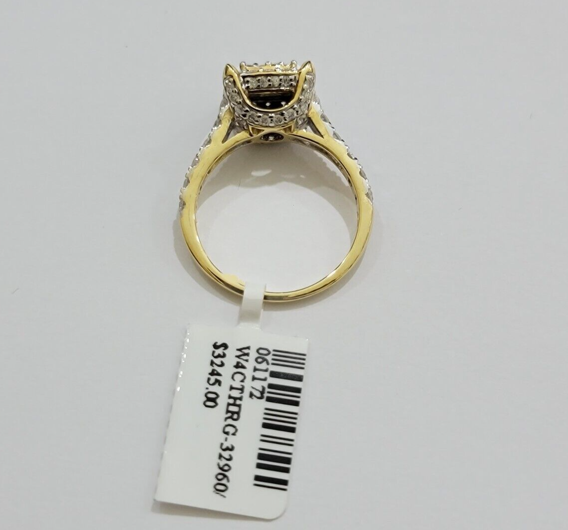 Real 10k Yellow Gold 1.35CT Diamond Ring Women Band Natural Genuine Wedding SALE