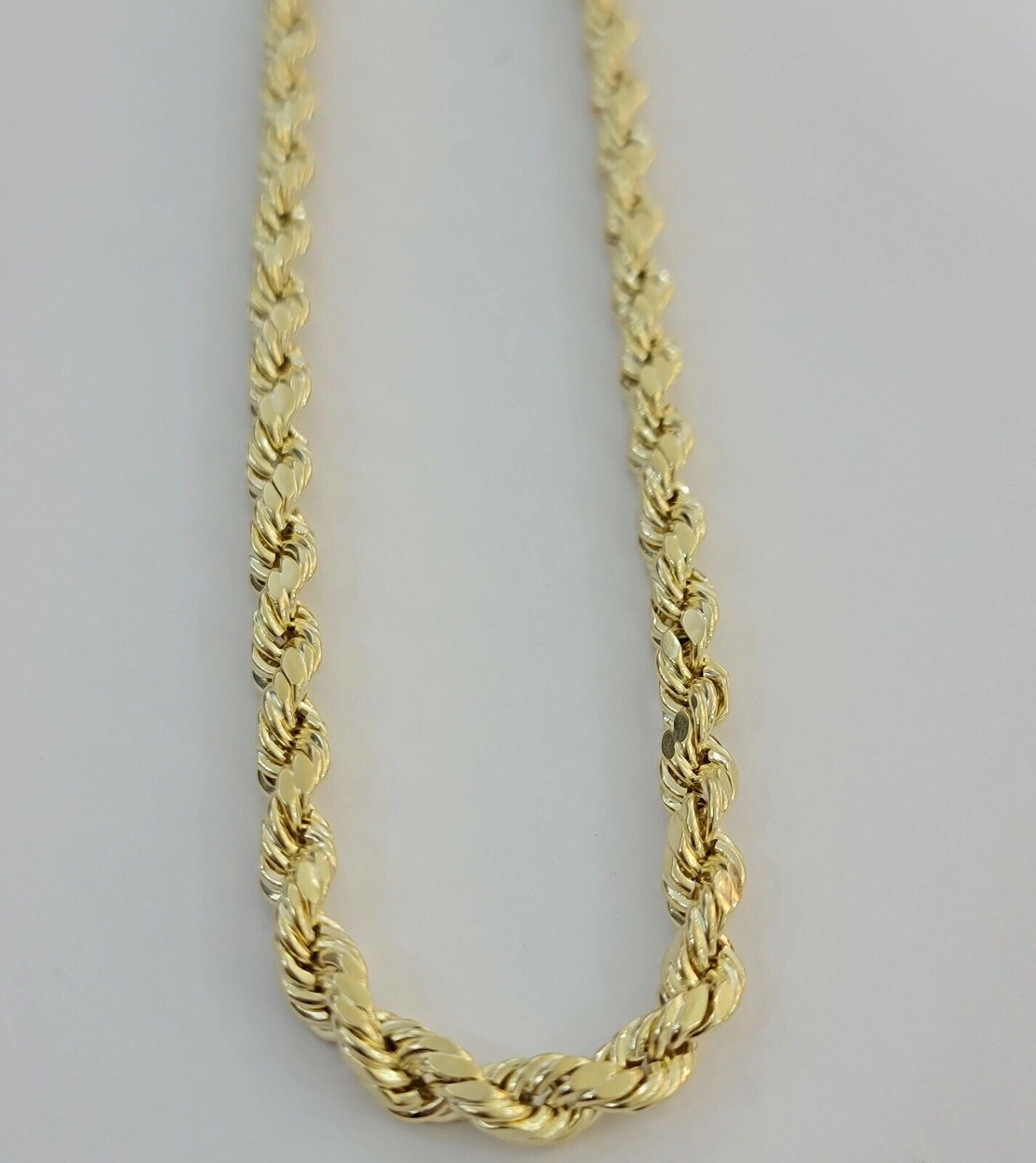 Real Gold 10k Rope Necklace Mens Chain 6mm 20" Inches Yellow Gold Diamond END