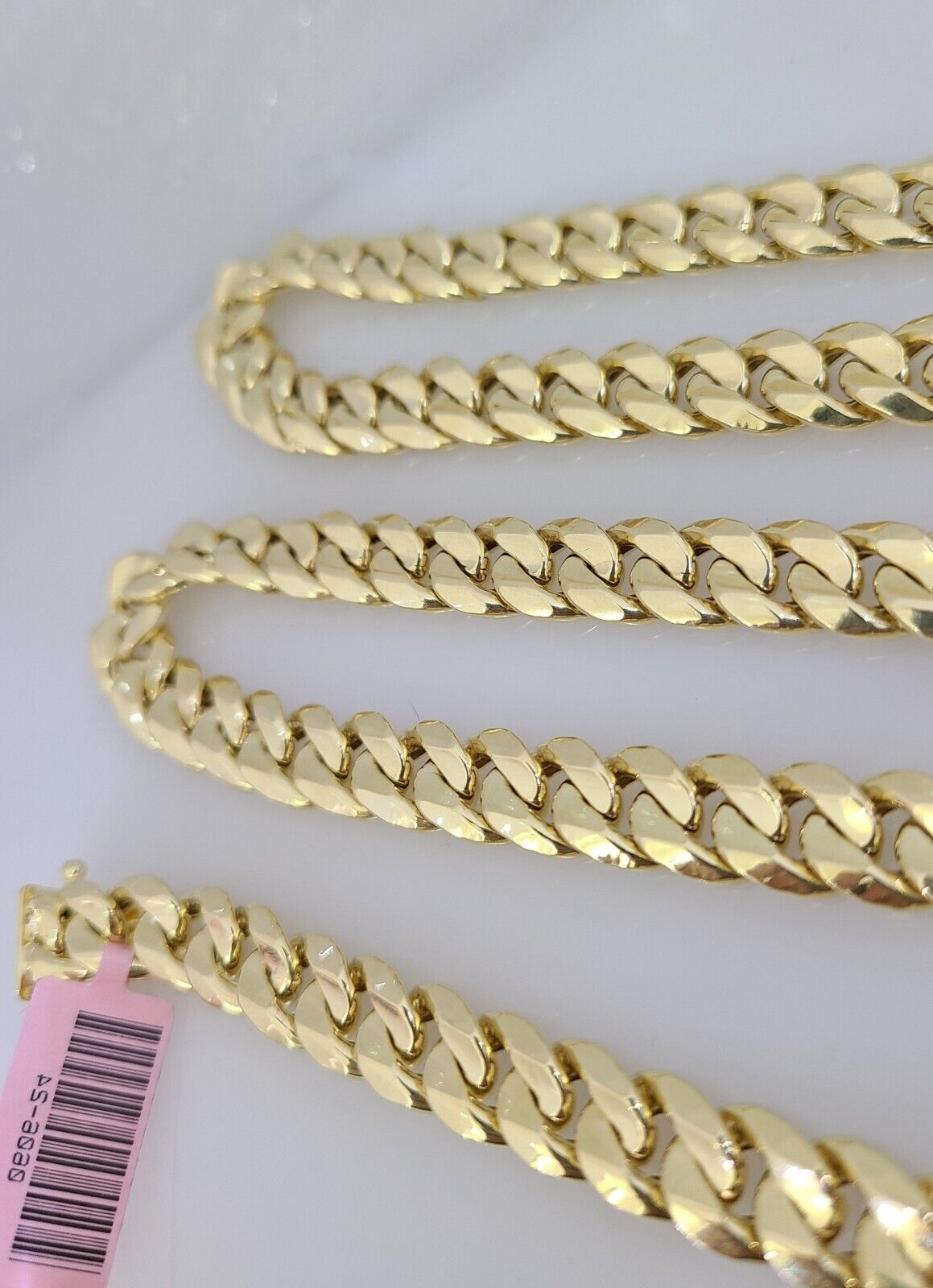 Real 14k Mens Chain Miami Cuban Link Necklace 22" 9mm 14KT Gold Sale, HOLLOW