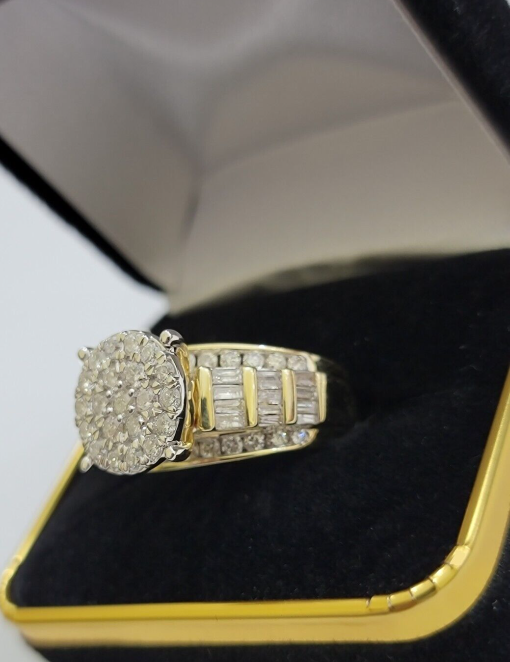 Real 10kt Yellow Gold 2CT Diamond Ring Women Band Natural Genuine Wedding SALE